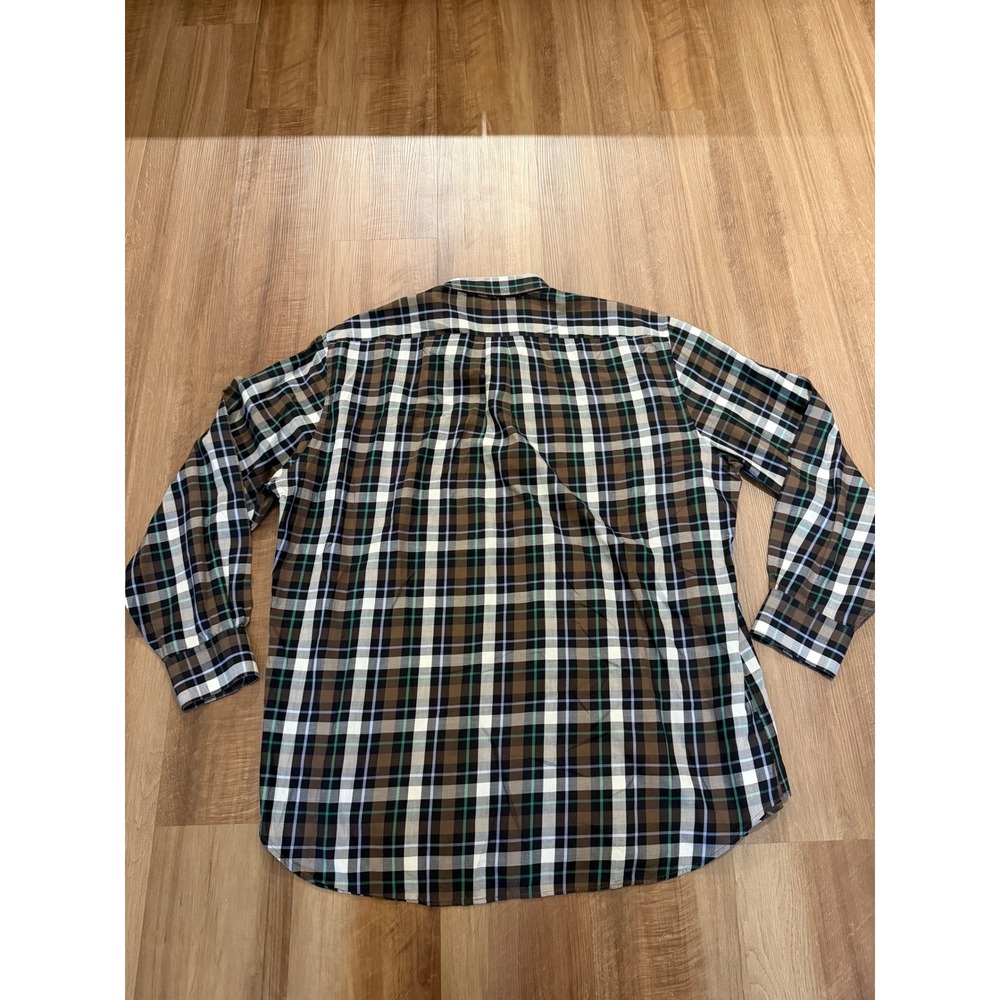Peter Millar Button Down Shirt Mens XXL Brown Plaid Long Sleeve Cotton - Picture 2 of 6